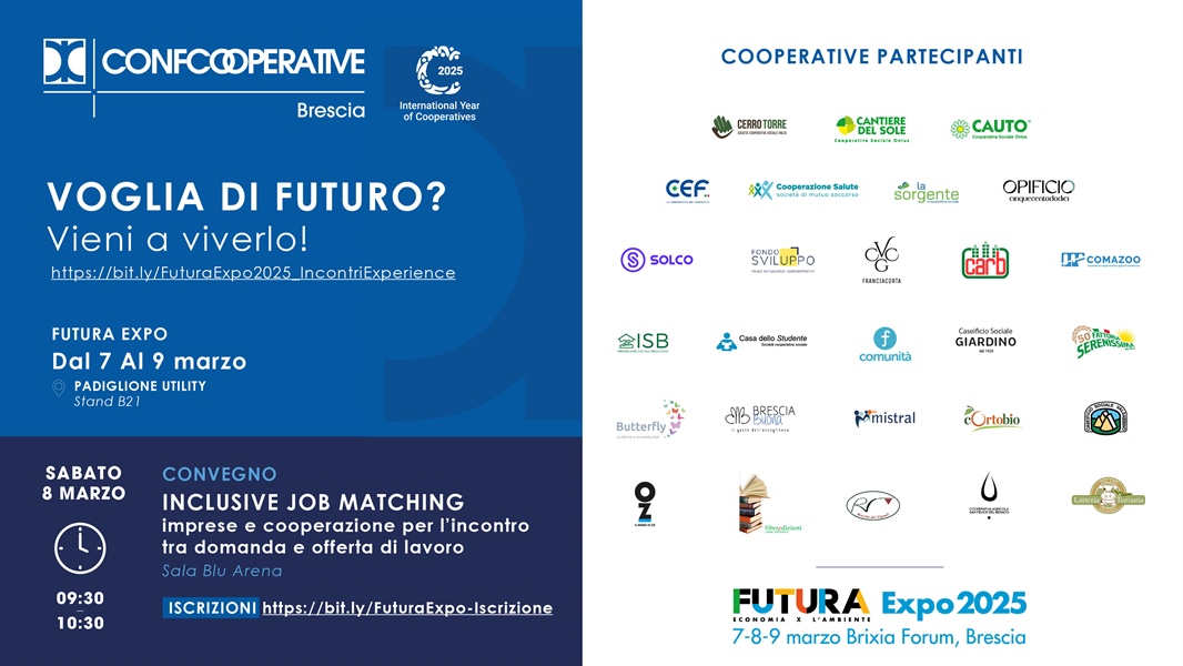 FUTURA EXPO: il futuro è allo stand di Confcooperative Brescia